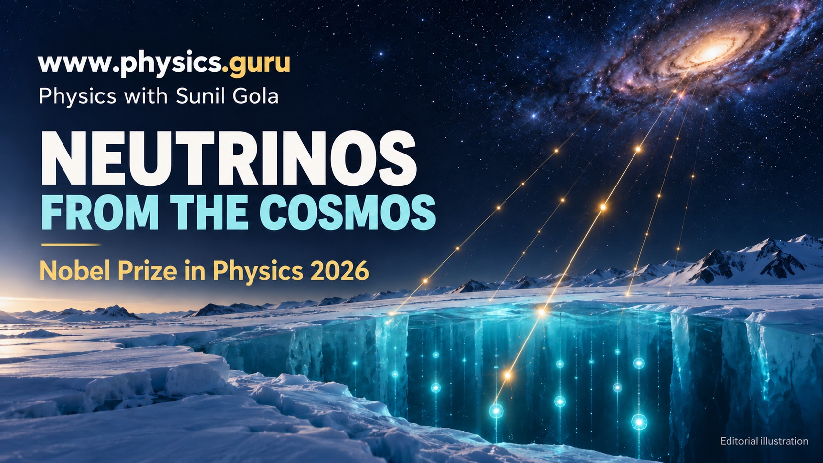 Illustration for Nobel Physics 2026: Francis Halzen, IceCube and Cosmic Neutrinos