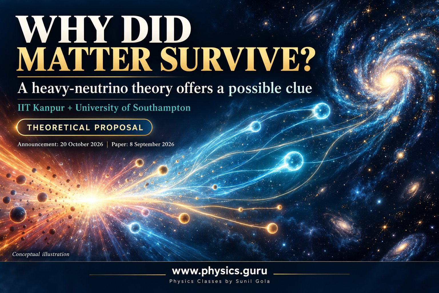 Illustration for Could a Heavy Neutrino Help Explain Why Matter Survived?